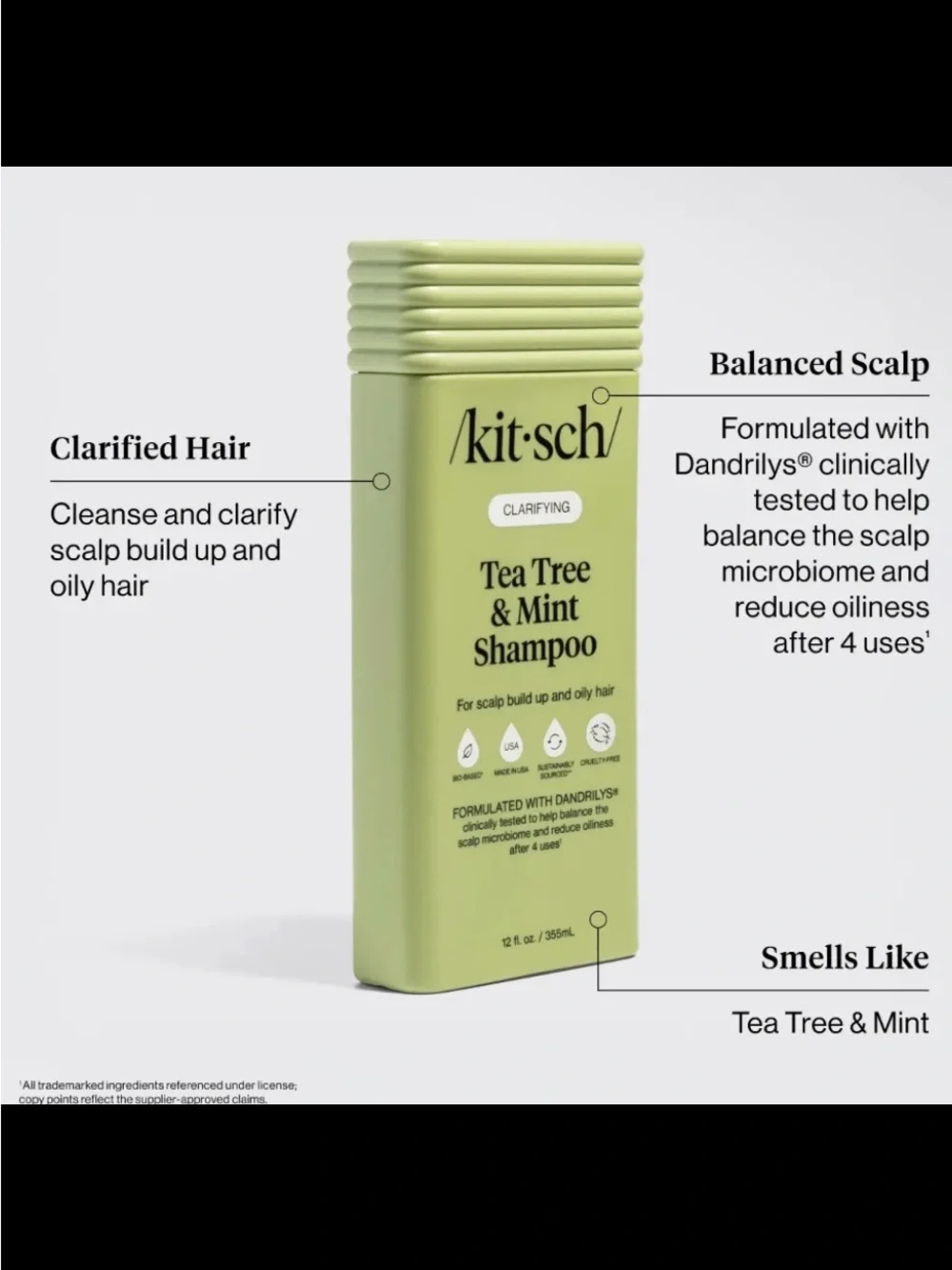 Kitsch Tea Tree & Mint Clarifying Shampoo - Conditioner. Light Green